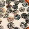 Natural Mother of pearl black flower shape cutting rings design making embossment face DIY jewelry girl play things colorful