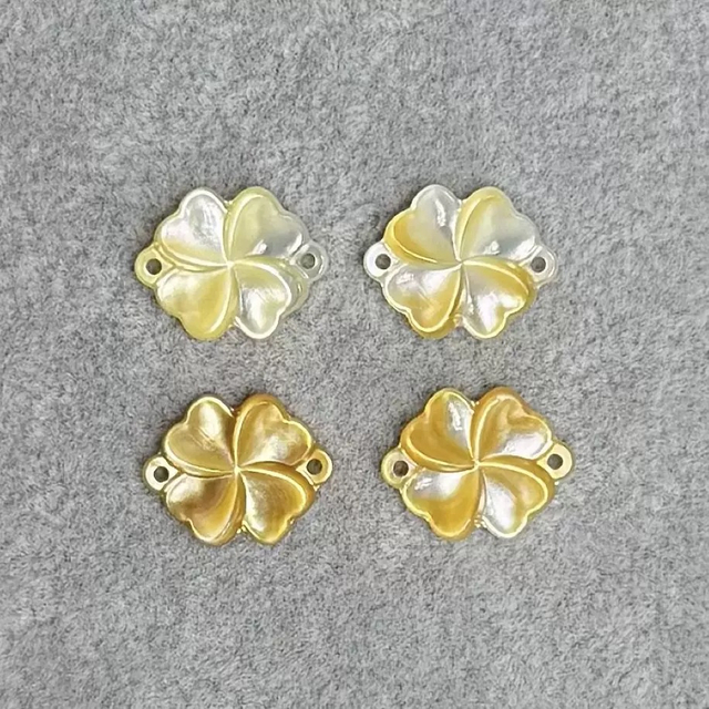 Natural Mother of pearl flower shape cutting for bracelet making clover design women jewelry DIY using earring design inlay making