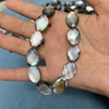 Natural Mother of pearl oval shape cutting for chain beans using black shell face cutting double side for women necklace making 