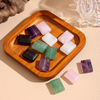 Natural Mother of pearl square cabochon shape cutting bracelet green agate white crystal face cutting for women necklace design 