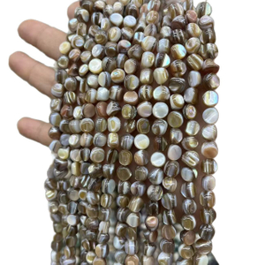 Natural Mother of pearl small beans cutting for necklace design making gray shell women fashion jewelry DIY conch shell bracelet