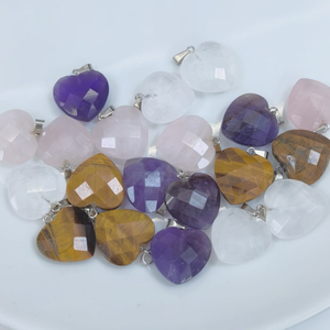 Natural Mother of pearl heart shape cutting pendant rose crystal bombe face for women jewelry making tiger eyes fashion jewelry