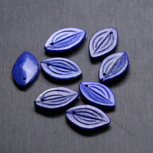 Natural Mother of pearl leaf shape carving bracelet making lapis stone small size jewelry parts for women necklace using things