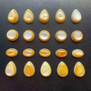 Natural Mother of pearl small cabochon for earrings design jewelry making inlay yellow shell bombe face rectangle design necklace 