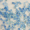 Natural Mother of pearl small beans cabochon cutting heart shape aquamarine blue stone necklace design for women jewelry parts