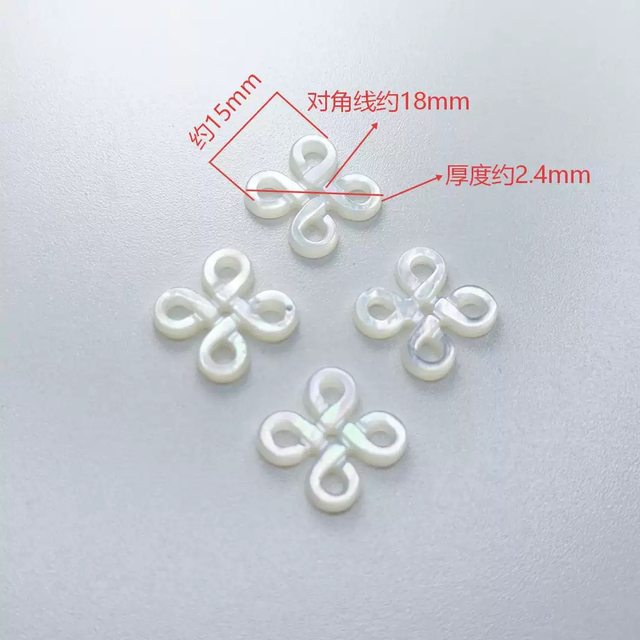 Natural Mother of pearl hollow design for bracelet making women jewelry double cutting necklace beans DIY square shape 