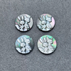 Natural Mother of pearl animal shape cutting round pendant jewelry inlay design cabochon black shell for embossment women necklace 