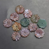 Natural Mother of pearl flower design cutting tiger eyes stone crystal pendant making necklace jewelry inlay cabochon earrings 