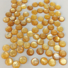 Natural Mother of pearl small cabochon yellow color for rings inlay making women necklace round shape parts bombe design 