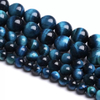Natural Mother of pearl necklace women jewelry blue tiger eyes stone beans round ball bracelet making design for DIY small size