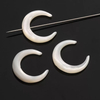 Natural Mother of pearl moon shape cabochon cutting jewelry design making female charm necklace design pendant using trendy