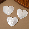 Natural Mother of pearl heart shape pendant design river shell flat face carving jewelry parts making big size heart parts white 