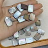 Natural Mother of pearl black shell rectangle shape cutting for pendant making inlay jewelry square carving women necklace 