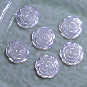 Natural Mother of pearl white flower cutting for earrings design jewelry inlay beads cabochon necklace making women design