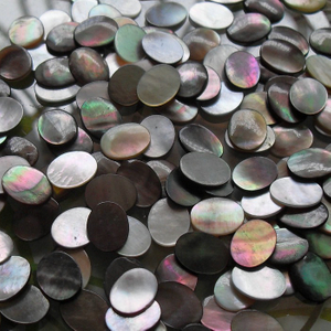 Natural Mother of pearl black shell cabochon cutting rings making jewelry for women design rings using earring oval cabochon