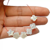 Natural Mother of pearl flower carving chain design parts small beads clover shape white shell necklace for women jewelry cutting