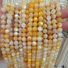 Natural Mother of pearl ball necklace for women chain design round shape yellow shell bracelet making DIY fashion design lady