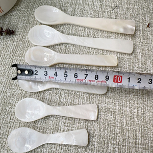 Natural Mother of pearl spoon design fork for lady style white shell jewelry making plate shape handmade DIY beauty design 