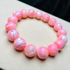 Natural Mother of pearl pink bracelet women jewelry fashion design big ball cabochon chain making red color earrings design 