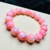 Natural Mother of pearl pink bracelet women jewelry fashion design big ball cabochon chain making red color earrings design 