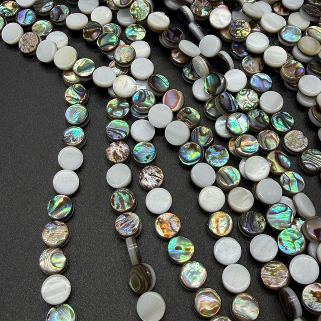 Natural Mother of pearl necklace abalone shell round shape chain for women design making beads parts DIY bracelet using 