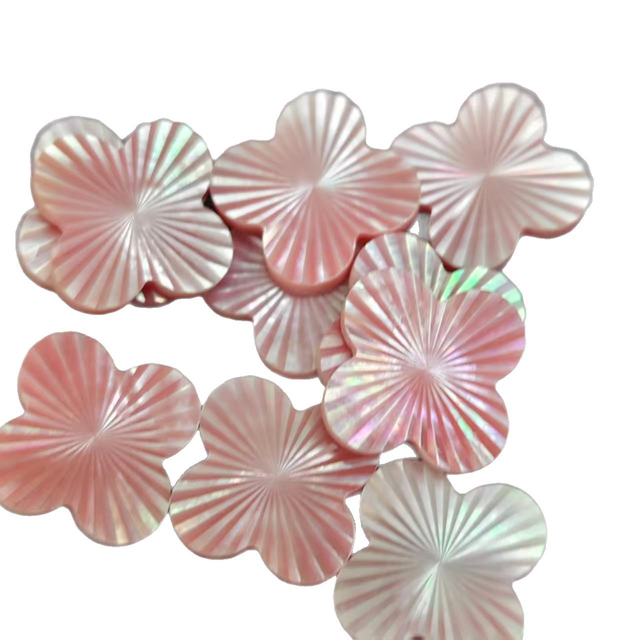 Natural Mother of pearl pink color flower cutting earring design face cutting cabochon pendant inlay making for necklace DIY