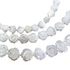 Natural Mother of pearl rose flower carving for necklace making design jewelry double side cutting bracelet DIY cabochon small beads