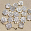 Natural Mother of pearl small beans cutting for chain design using double face carving flower shape pretty things for women jewelry 