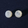 Natural Mother of pearl small beans shape cutting round ball flower design for women necklace DIY bracelet making bombe cabochon