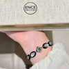 Natural Mother of pearl women bracelet design beans black color oval shape bombe face jewelry parts fashion design cabochon 