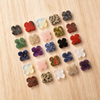 Natural Mother of pearl clover shape cutting red stone small things for women jewelry making inlay pendant earrings DIY flower