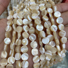 Natural Mother of pearl round shape cutting small beans for jewelry necklace white shell brown color flat face bracelet making DIY
