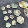 Natural Mother of pearl round disco cutting for bracelet making design small parts black shell pendant design cabochon plain 
