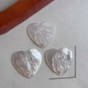 Natural Mother of pearl image design cutting for women jewelry inlay making heart shape embossment making DIY heart cabochon 