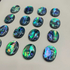 Natural Mother of pearl oval shape cutting small cabochon yellow shell rings inlay using round shape necklace design colorful shell earrings 
