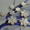 Natural Mother of pearl small beans flower shape design for girl bracelet making DIY double face cutting pretty things necklace design