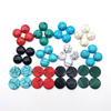 Natural Mother of pearl cabochon shape cutting colorful stone for rings design face cutting blue stone women jewelry beans 