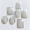 Natural Mother of pearl image cutting for pendant making bigger size embossment design women jewelry white shell animal 