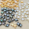 Natural Mother of pearl small cabochon for bracelet design diamond shape cutting bombe face girls jewelry making parts little star
