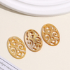 Natural Mother of pearl oval shape pendant yellow shell hollow design for earrings design simple shape image cutting big pendant