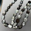 Natural Mother of pearl oval shape cutting for chain beans using black shell face cutting double side for women necklace making 
