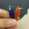 Natural Mother of pearl fish shape cutting women pendant design colorful stone bombe face cabochon small size agate DIY shape