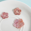 Natural Mother of pearl flower cutting for brooch design women pendant making pink shell inlay design small beans rings design 