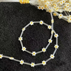Natural Mother of pearl small flower cutting for necklace making beans double side yellow shell women bracelet parts for girl 