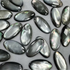 Natural Mother of pearl cabochon cutting for pendant making inlay design black shell oval shape small beans earrings parts 