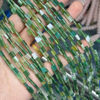 Natural Mother of pearl square shape cutting green agate for bracelet making design necklace cabochon beans women jewelry 