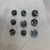 Natural Mother of pearl flower shape cutting black shell double face small beans for women jewelry DIY parts necklace using 