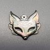 Natural Mother of pearl fox design for pendant women jewelry black shell embossment cabochon design hollow design necklace 