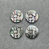 Natural Mother of pearl animal shape cutting round pendant jewelry inlay design cabochon black shell for embossment women necklace 