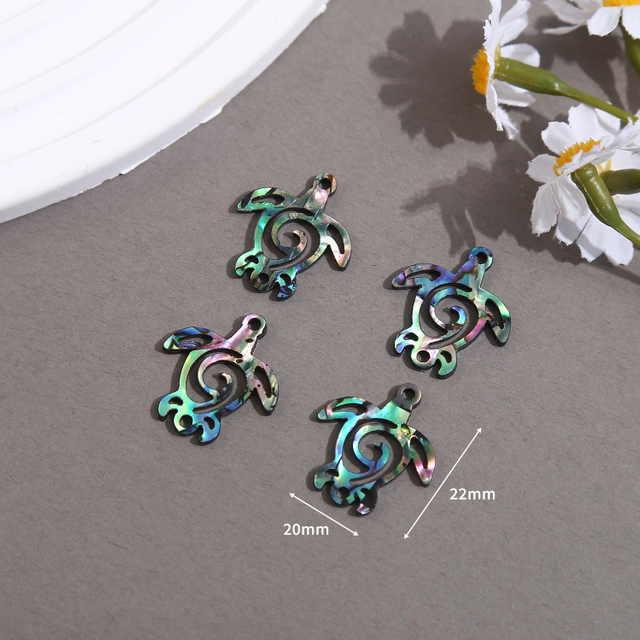 Natural Mother of pearl turtle shape cutting small beans abalone shell for jewelry making necklace design moon shape small beans
